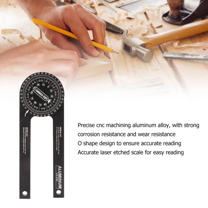 ieron 7 Inch Miter Saw Protractor Angle Finder Tool, 360°Angle