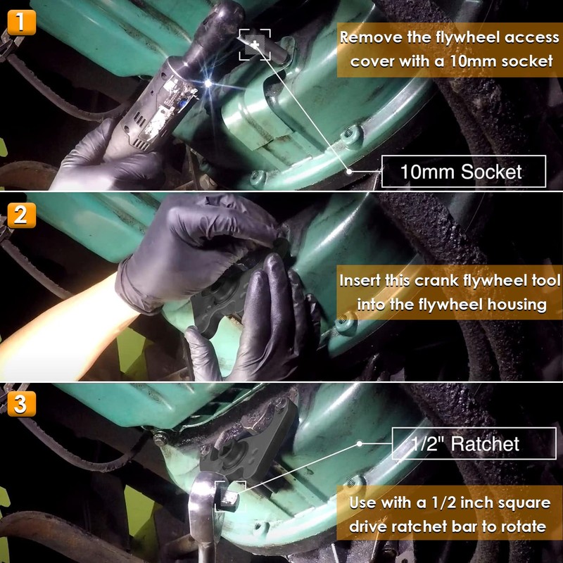 Crank/Flywheel Crankshaft Turning/Barring Tool for Volvo D12, D16 1998-2007 Engines