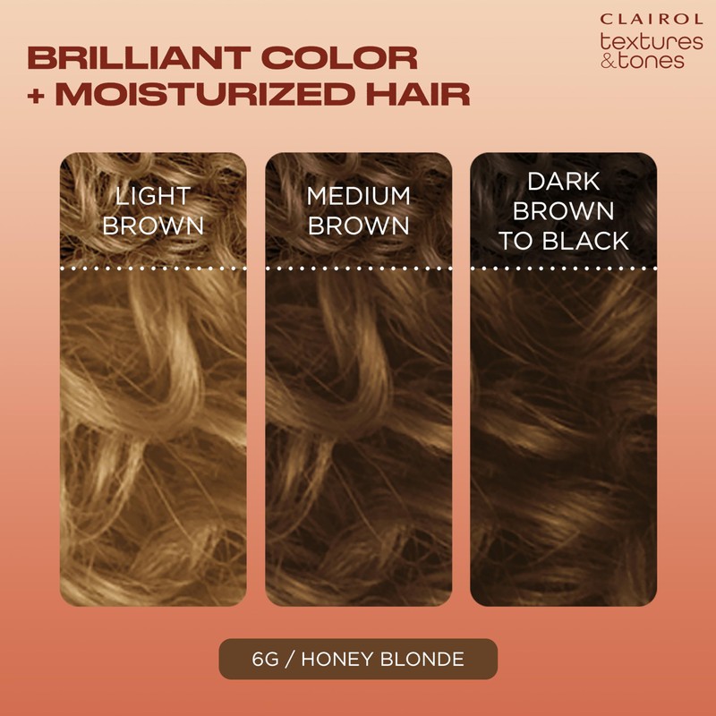 Clairol Textures & Tones Permanent Hair Dye, 6G Honey Blonde