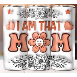 Tumbler Mother's Day Mom Tumbler 20oz Cup Mug Hot Cold Drinks w/ Lid Straw Stainless