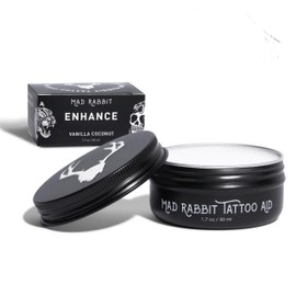 Mad Rabbit Tattoo Balm & Aftercare Cream- Color Enhancement that Revives Old Tattoos, Hydrates New Tattoos, Made With Clean Ingredients + Petroleum Free, Daily Tattoo Lotion Moisturizer & Brightener