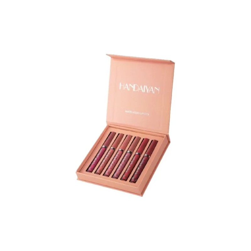 Set de 6 labiales Handaiyan Z Lápiz Labial color rojo