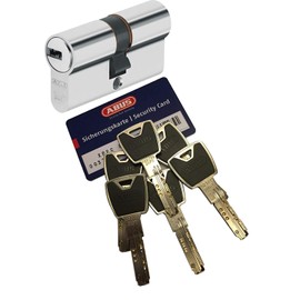 ABUS XP20S Double Cylinder Length 30/45 (75 mm) with Security Card/6 Keys with Designer Clip, Emergency and Danger Function and SKG * * Drill Protection