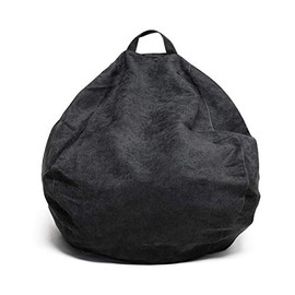 YuppieLife Stuffed Animals Bean Bag Chair Cover Candy-Colored Bean Bag/Large Stuff 'n Sit Organization/Toy Storage Bag/Kids Toys Organizer（27'',Black）