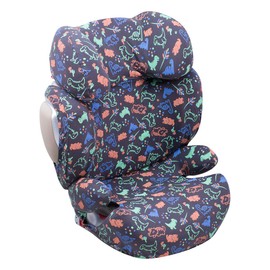JYOKO Kids Cover Compatible with Cybex Solution Q2 Fix, Q3, Cybex Z Fix, Gb Elian (Happy Dino)