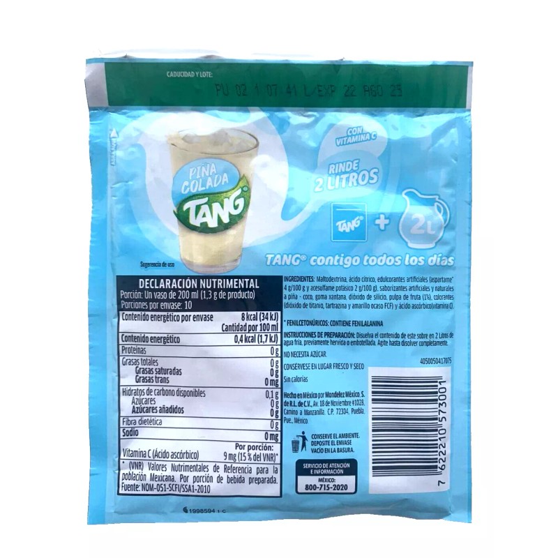 Tang 12-Pk Tang Piña Colada Flavored Powdered drink mix 13g/.45oz
