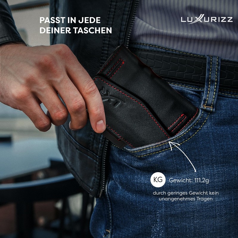 Luxurizz Smart Wallet, Red/black, Minimalist