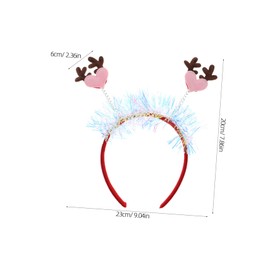 BESPORTBLE Christmas Heart Shaped Reindeer Headband Sequin Deer Antlers Hair Hoop Glitter Xmas Hair Accessories for Women and Durable Pet Material for Holiday Parties