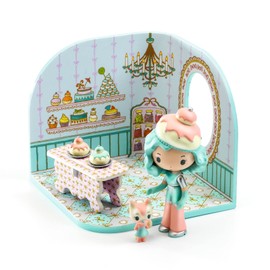 DJECO DJ06955 Doll House, Confectionery Shop, House, Play Toy, Educational Toy, Girls, Kids, 4 Years Old, Gift, Cute, Stylish, Jeco Teenie, Charlie Tiny Shop