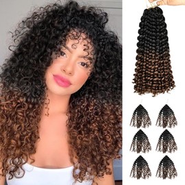 QUEENTAS 6 Pezzi Estensione Dei Capelli Intrecciati Primavera Trecce All'uncinetto Parrucche di Capelli Afro Crespi per Donne Nere 14 Pollici