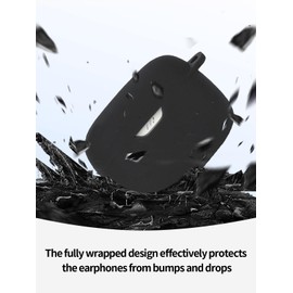 Compatible with JBL Tune 245NC TWS Active Noise Cancelling Earbuds,Premium Silicone Shockproof Protection Skin Touch Charging Port Accessible, Front LED Visible with Lanyard,Black.