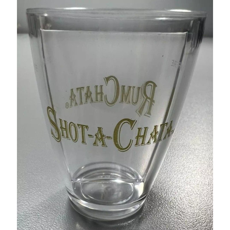 RUM CHATA - SHOT-A-CHATA- 2oz Split Clear Plastic Shot Glass