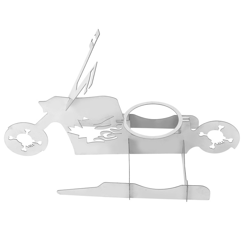 Stainless Steel Chicken Stand Removable Portable MotorcycleShape BBQ Roaster Stand
