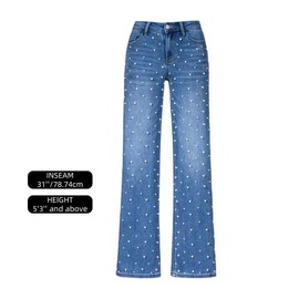 ONESO Mid-low Rise Baggy Jeans Stretchy Wide Leg for Women Distressed Pants Light Blue/Dark Blue Womenswear Bottom 8001 Lady Basic Minimalist Comfortable Denim Tummy Control Curve Hugging Plus Size Regular Size BBL:_Glimma-Mid Blue_32