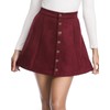 Fuinloth Women's Faux Suede Skirt Button Closure A-Line High Wasit
