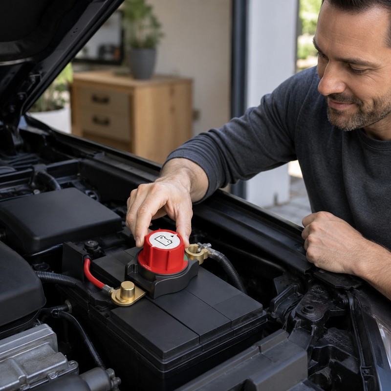 Top Post Battery Disconnect Switch for 12–48V Systems – Negative