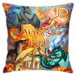 Wings of Fire Pillow Cases 18 * 18inch Ultra Soft Pillowcase 3D Printed Pillow Covers for Bed Sofa Home Decor. (Wings 2, 18 * 18 inches)