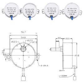 1pc Synchronous Turntable Motor CCW/CW Low Speed Geared Motor for Fireplace Flame Blower Fans AC 100-127V 4W 50/60hz (2.5-3RPM)