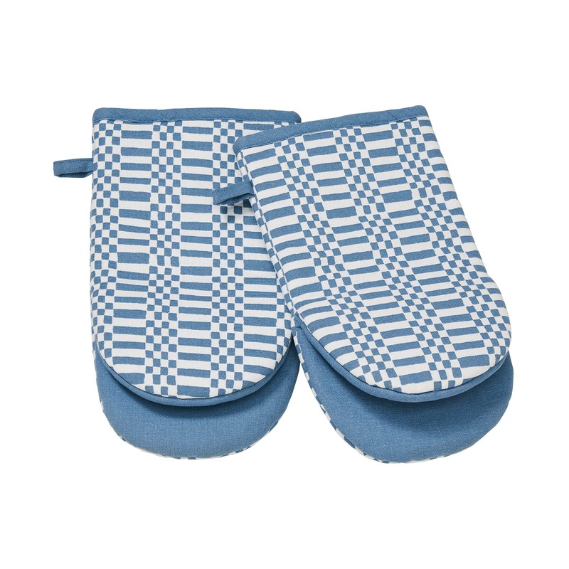 Penguin Home Oven Gloves,Heat Resistant, Colour - White & Blue,