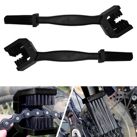 Hirificing 2PCS Motorcycle Chain Brush Cleaning kit Motorcycle Chain Washer Cleaner, Double-Ended Chain Gear Dirt Clean Brushes Tool for Mountain Bike Heavy Duty Motorcycle Accessories(Black)