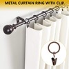 Curtain Rings with Hooks 14 Pack - Rustproof Metal Drapery