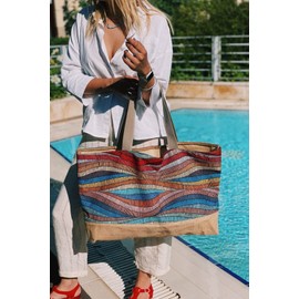 Leo Design Large summer beach Bag, Shoulder tote Bag, Electic Style for Women, Gym Yoga, Family Travel Holiday Picnic Swimming Pool and Reusable Shopping Bag (Zanzibar)…