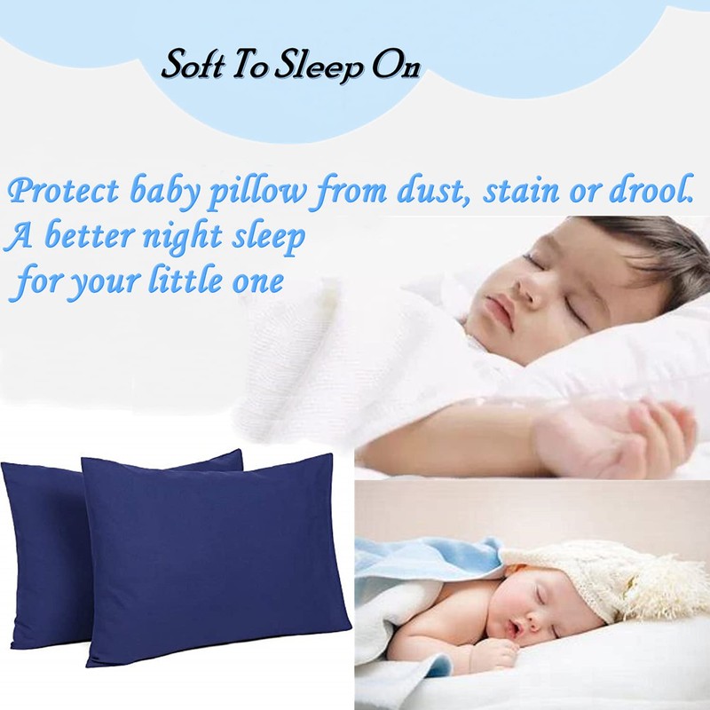 Toddler Cot Bed Pillow Cases, Baby Pillowcase Plain Cotton Soft