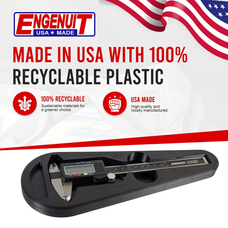 Engenuit USA-Made Magnetic Caliper Holster for Micrometers & Precision Tools