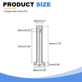 sourcing map 12Pcs 3/16"x1-3/16" Single Hole Clevis Pins, 304 Stainless Steel Flat Head Clevis Pins Hitch Pin for Trailer Latch, Mechanics Repair, Furniture Installation, Industrial Equipment