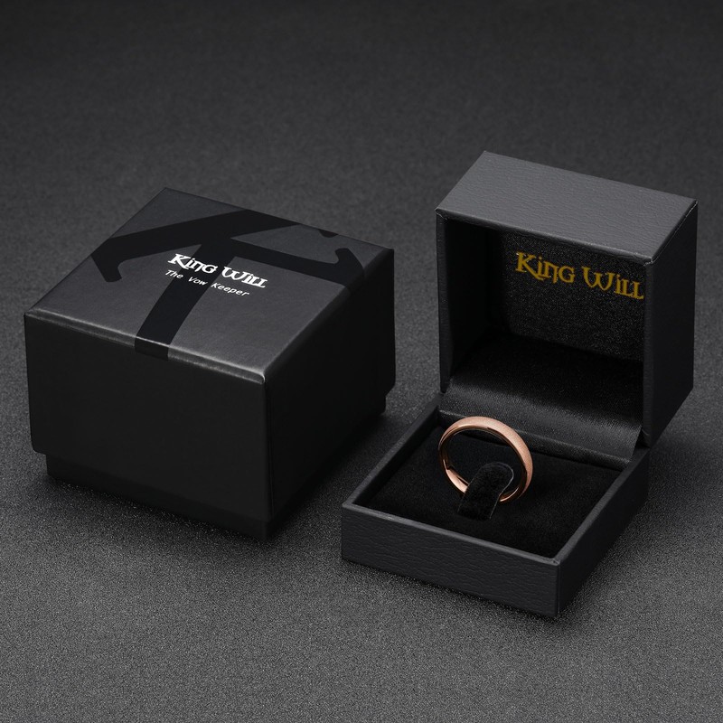 King Will Men Tungsten Wedding Band 4mm Size 9