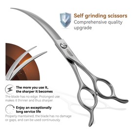 FOGOSP Professional 45°Curved Grooming Scissors for Dogs 6.5 in Big Arc Curved Shears for Professional Groomer Japan VG10 High-carbon Steel Right Hand Matte