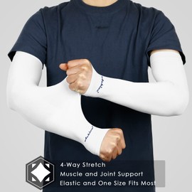 Achiou 2 pares de mangas de compresión para el sol, protección UV, refrigeración para hombres y mujeres, bloqueo solar de verano, ciclismo, conducción, golf, correr