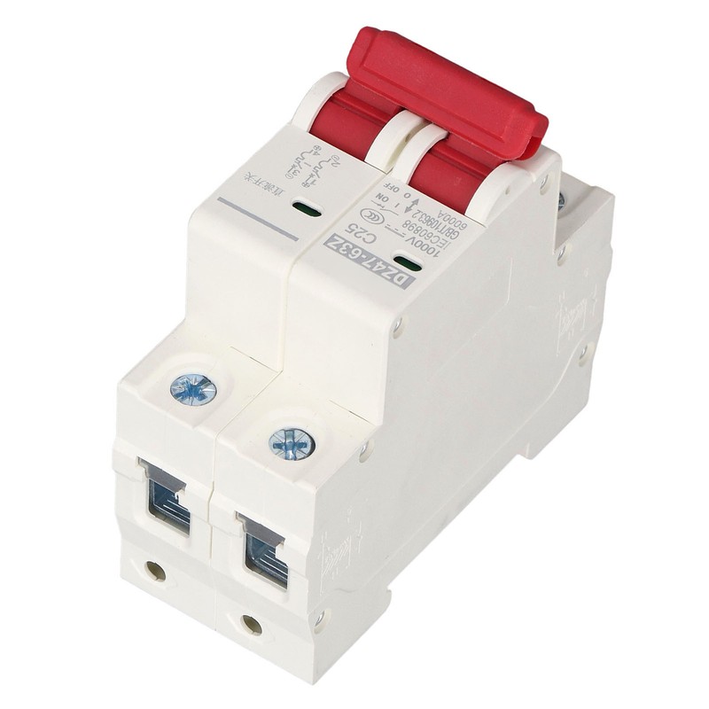 Circuit Breaker 2P DC 1000V MCB 25A DIN Rail Mount