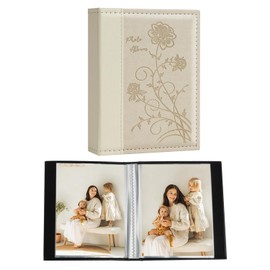 Miaikoe Small Photo Album 6x4 2 Packs, Each Pack Holds 52 Vertical Pictures, Top Loading Slip in Albums Only 10x15cm for Artwork or Postcards Storage (Beige)