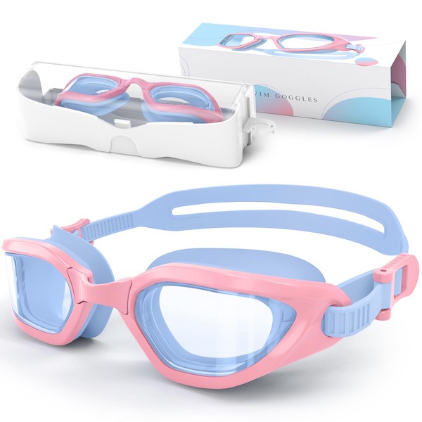 Vegemono Kids Swim Goggles in Candy Dual-Tone, Adjustable Nose Pads