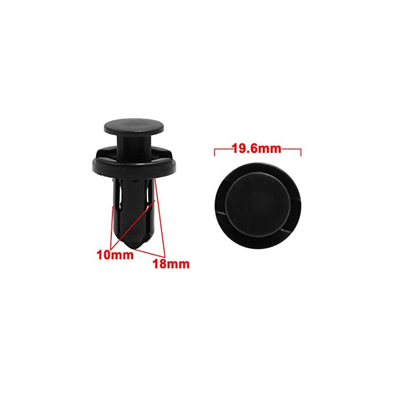 X AUTOHAUX 10pcs 10mm Hole Black Car Fender Bumper Plastic
