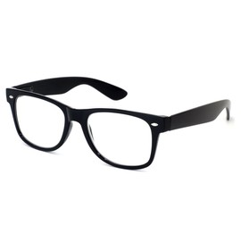 Calabria Retro Specs Unisex Designer Classic Reading Glasses - Comfortable Vintage Eyeglasses in Black +2.00