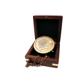 for I Know The Plans I Have for You – Jeremiah 29:11 Solid Brass Directional Engraved Compass, Christian Gifts for Men, Baptism Gifts for Boys & Girls, First Communion & Confirmation Gifts