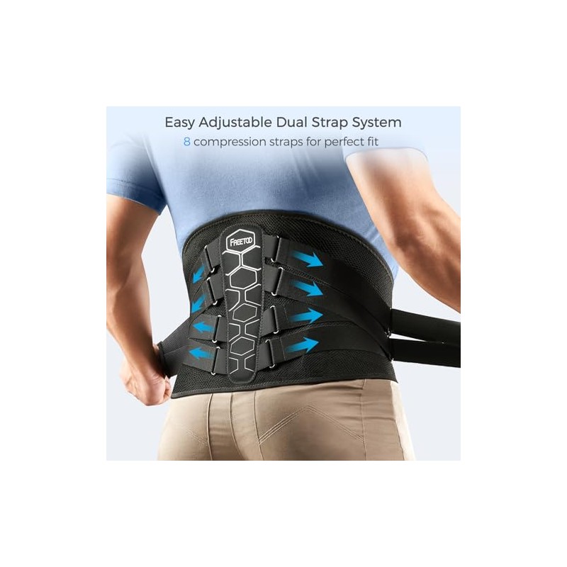 FREETOO Correa de Soporte Lumbar para Alivio del Dolor de