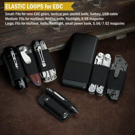 VIPERADE PL6 Elastic EDC Organiser Small Velcro Organiser Insert, Modular Elastic Loop Panel, Elastic EDC Pouch Multitools Organiser Holster, Velcro Organiser Panel (SML-3pcs)