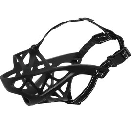 PETCUTE Muzzles for Dogs, Soft Muzzle for Dogs with Reflective Strips, Adjustable Dog Muzzles, for Small, Medium and Large Dogs, Prevents Barking, Biting and Chewing