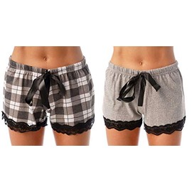 Just Love Womans Pajamas Shorts PJs Sleepwear (Pack of 2) 6334-10018-GRY-L