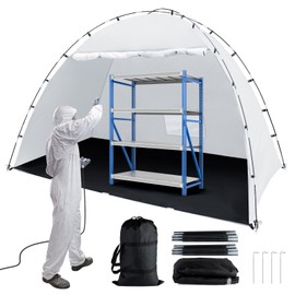Portable Paint Booth Tent, Siebwin Extra Large 10(L) x6(W) x6.5(H) ft Spray Paint Tent with Built-in Floor & Mesh Screen & Windproof Hooks for Furniture DIY Hobby Tool Spray Paint Shelter