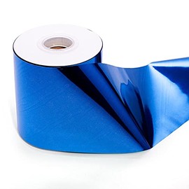 TCDesignerProducts Blue Shiny Metallic Streamer Roll, 4 Inches x 500 Feet, Wedding Decorations