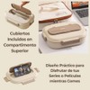 Lunch Box with Thermal Carry Bag, 4 Compartments + Bowl