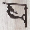 BRASSTAR Rustic Cast Iron Nautical Mermaid Shelf Brackets Wrought Iron