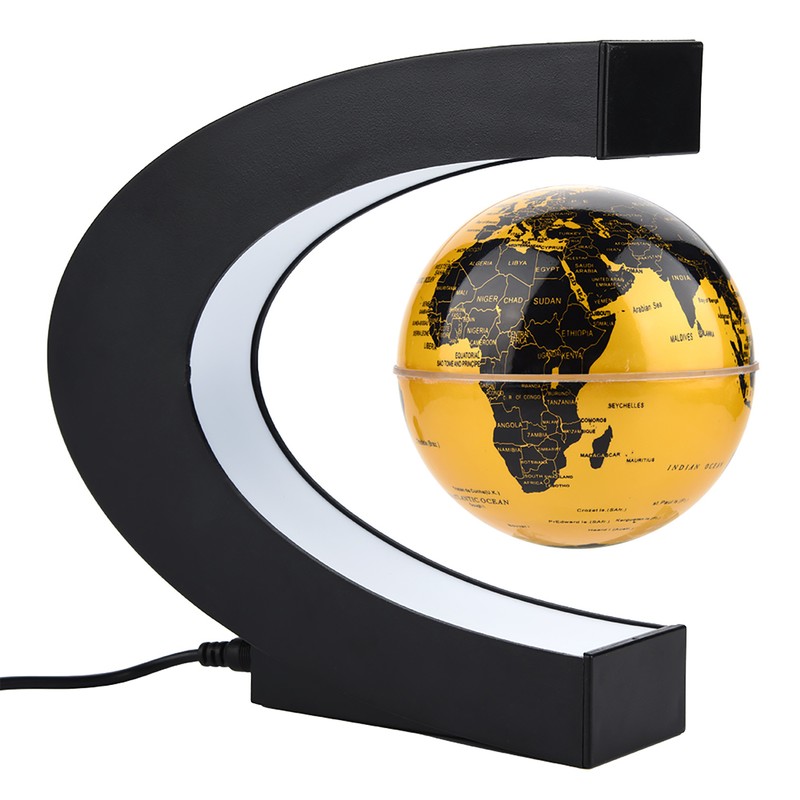 Floating Globe Magnetic Levitation Rotating Globe with Colorful LED Light