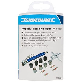 Silverline 380568 Tyre Valve Repair Kit 14pce 10 - 50psi
