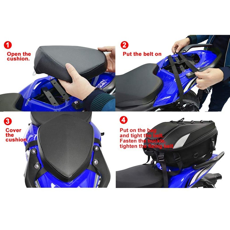 Waterproof Motorcycle Tail Bag - Dual Use Sport Backpack Helmet