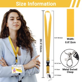Segus Lanyard, Pack of 20 Lanyard with Lobster Clasp, Removable, Long Lanyard Made of Imitation Nylon, Colourful Lanyard with Carabiner Hook, Neck Strap for ID Sleeves, Keys
